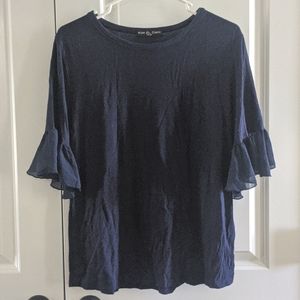Navy top with flowy sleeves